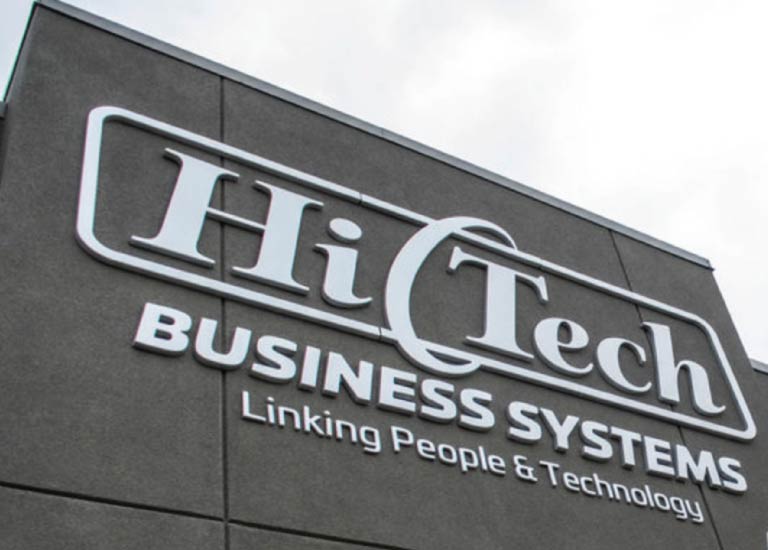 Hi-Tech Business Systems Office Front Sign in Grande Prairie, Alberta