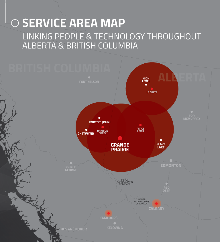 Hi-Tech Services Alberta and BC, including Grande Prairie, Peace River, Dawson Creek, Fort St. John, La Crete, High Level, Calgary, Kamloops and others