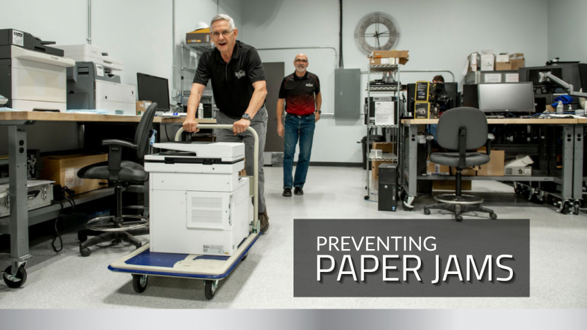 Paper jam prevention tips Lawrence tech room moving copier happy